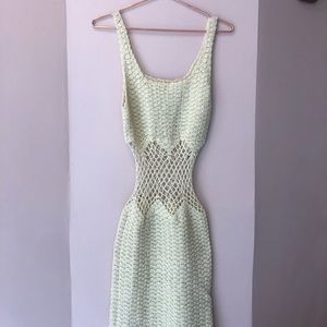 Vintage Heavy Mesh Crochet Detail Bodycon Dress